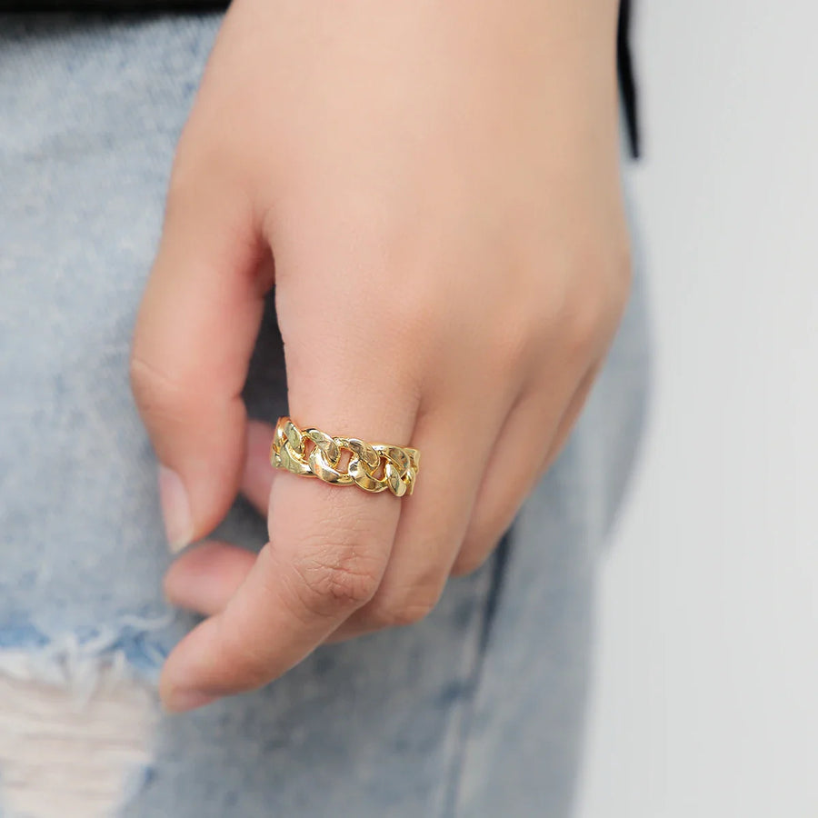 Gold Plated Cuban Link Ring