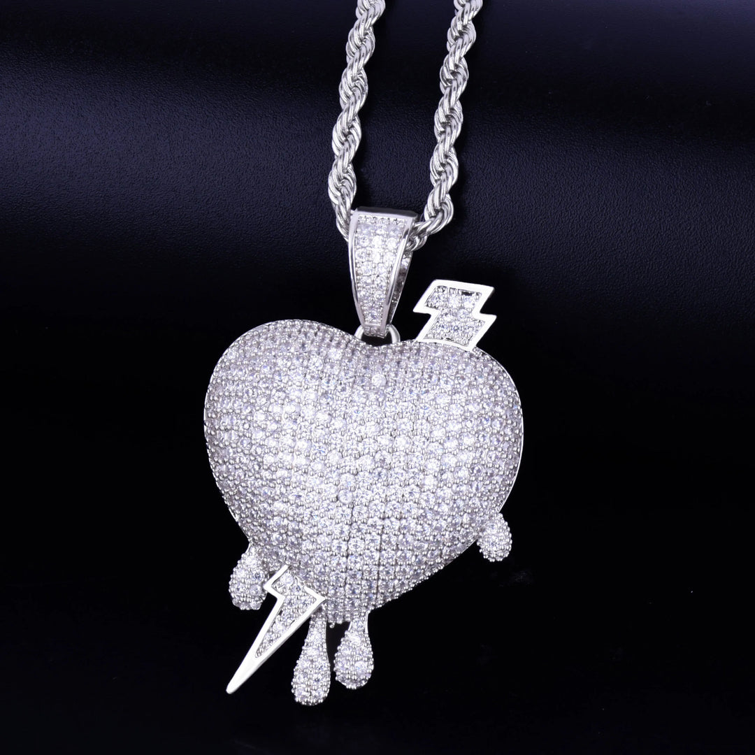 Heart Lightning Gold Pendant Necklace