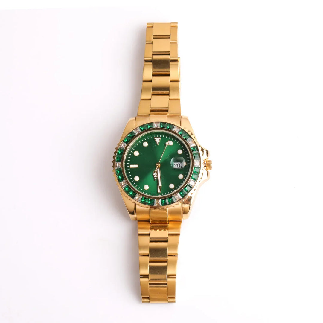 Ice Big Gold Waterproof Watch - green-gold / United States