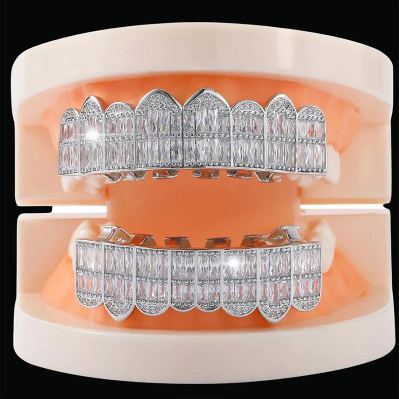 Iced Out Baguette Copper Grillz