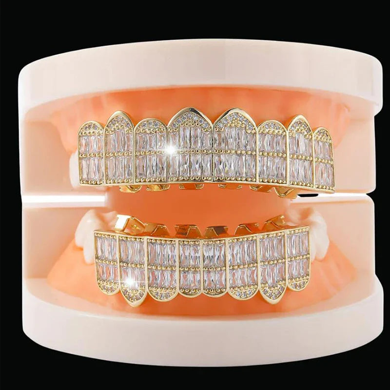 Iced Out Baguette Copper Grillz