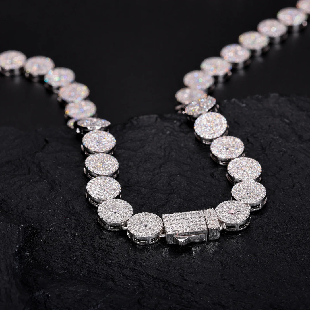 Iced Out Circle Moissanite Chain