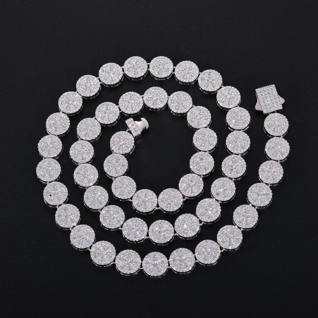 Iced Out Circle Moissanite Chain