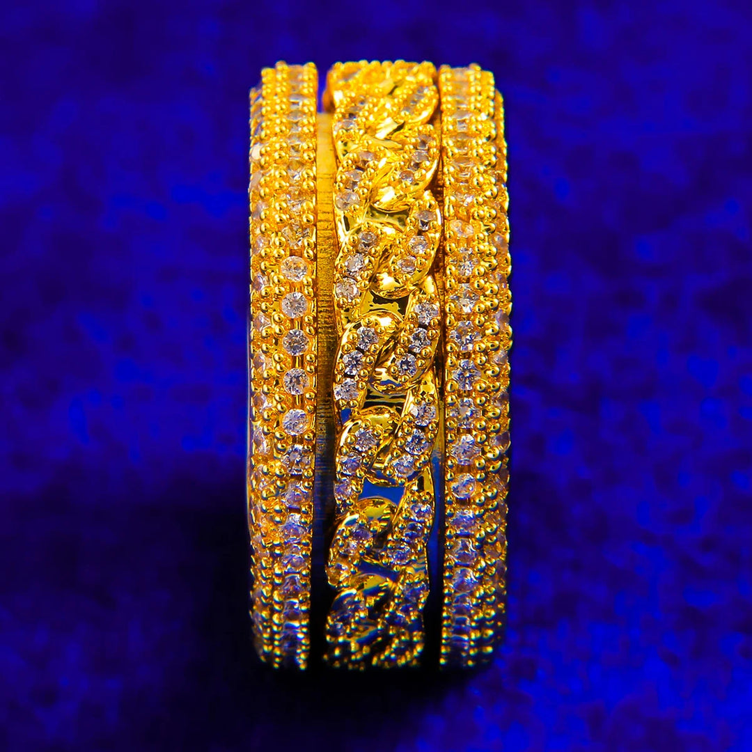 Iced Out Gold Plated Spinning Ring