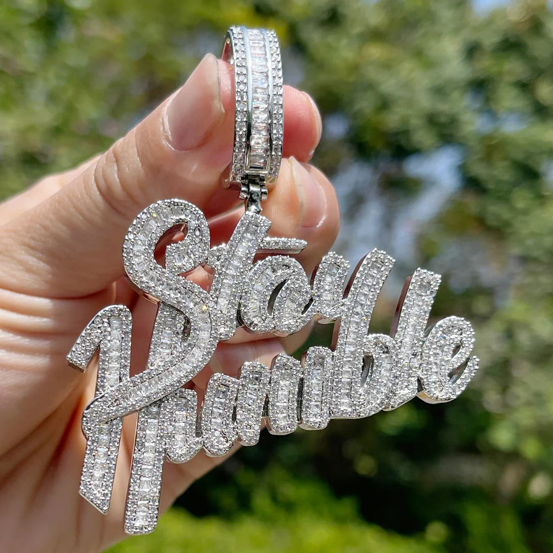 Iced Out Gold Plated Stay Humble Pendant