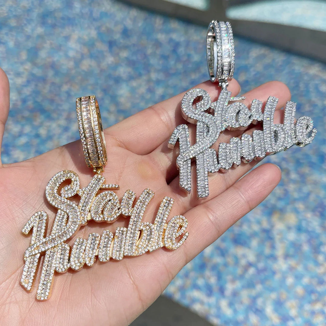 Iced Out Gold Plated Stay Humble Pendant