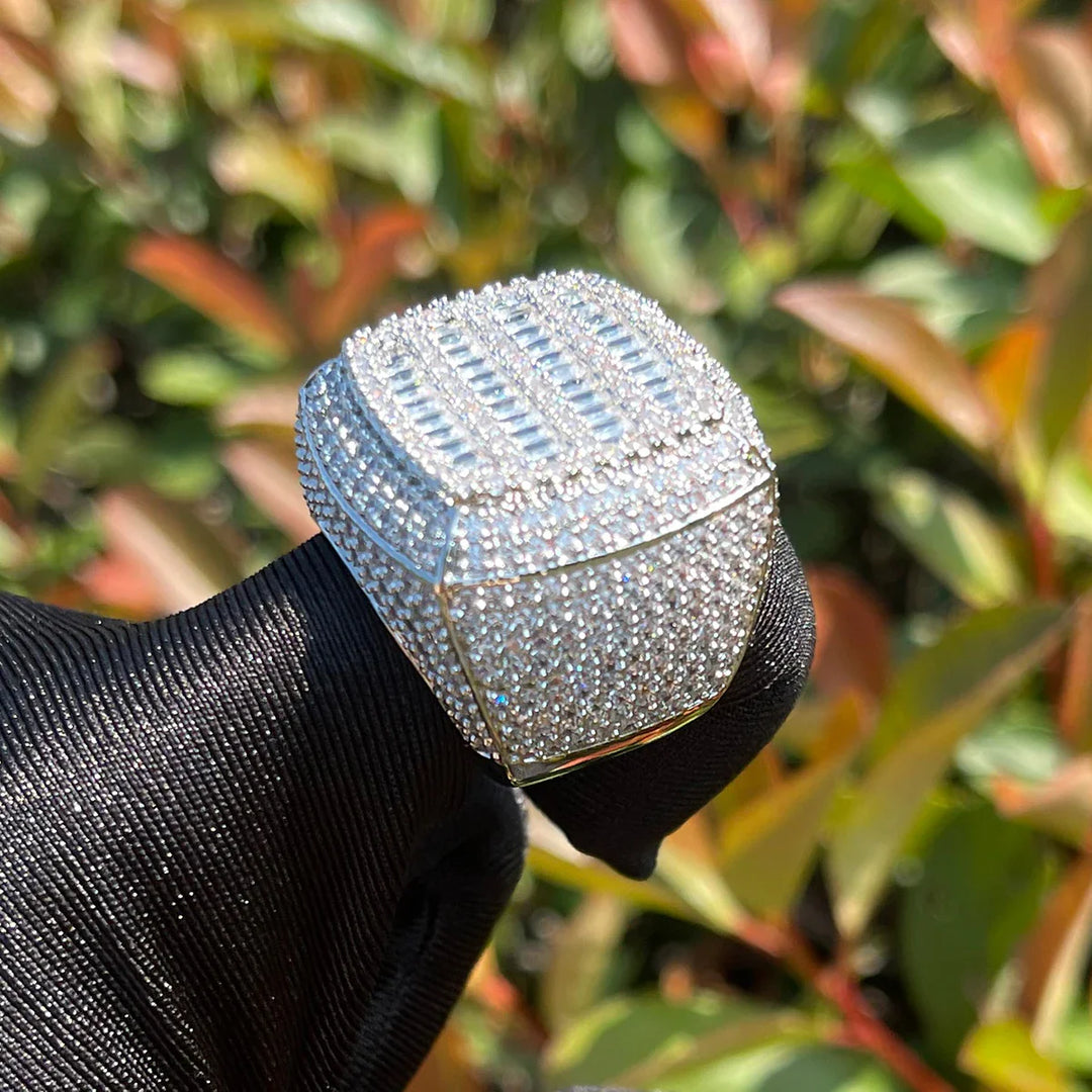 Iced Out Heart Copper Ring