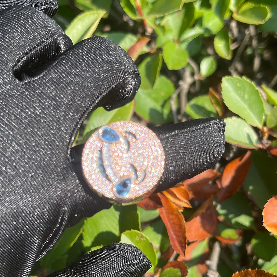 Iced Out Heart Gold Plated Ring