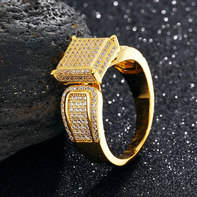 Iced Out Micro Pave CZ Diamond Band Ring