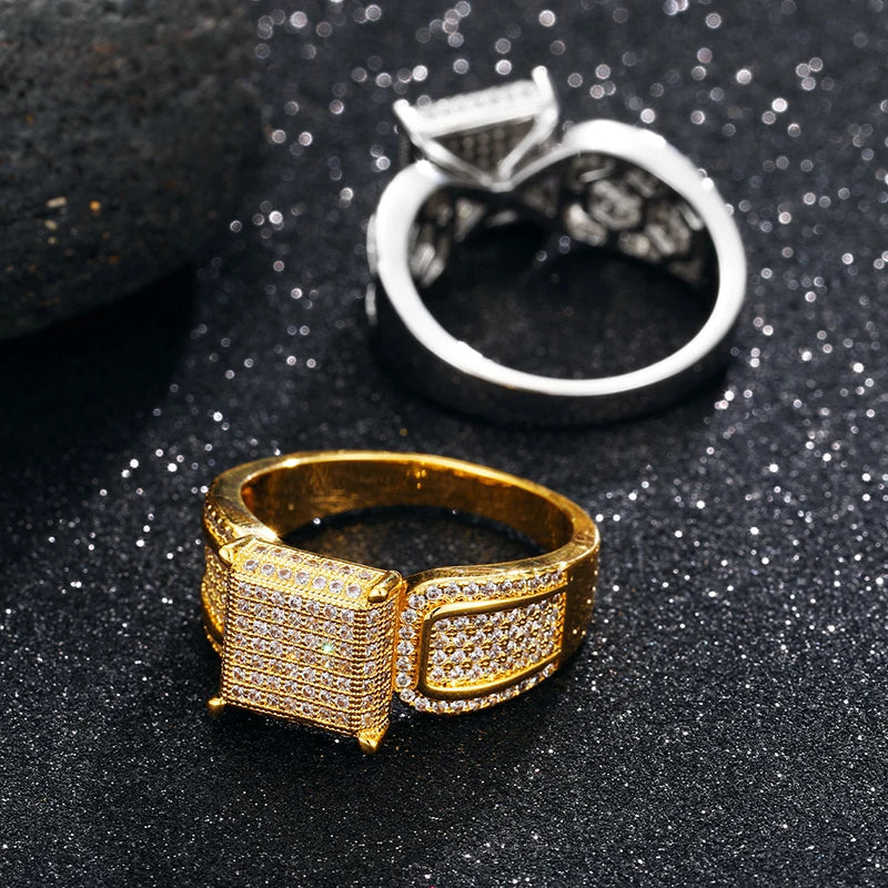 Iced Out Micro Pave CZ Diamond Band Ring