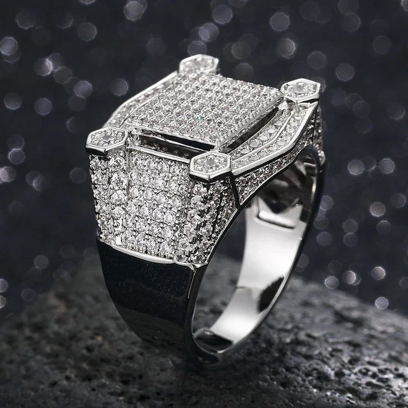 Iced Out Micro Pave Engagement Ring