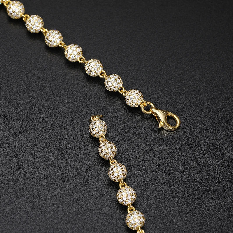 Iced Out Moissanite Beads Chain