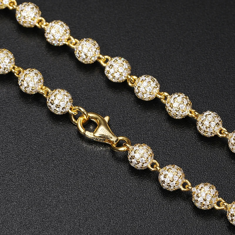 Iced Out Moissanite Beads Chain