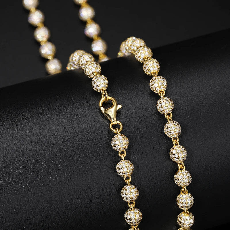 Iced Out Moissanite Beads Chain