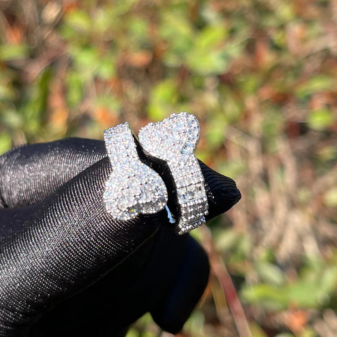 Iced Out Open Heart Ring in 24K Gold