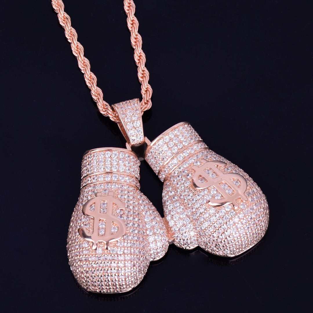 Luxury Boxing Gloves Pendant Necklace