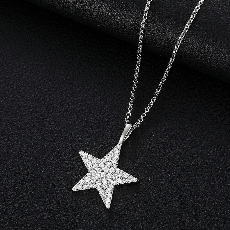 Moissanite Star Pendant in Sterling Silver