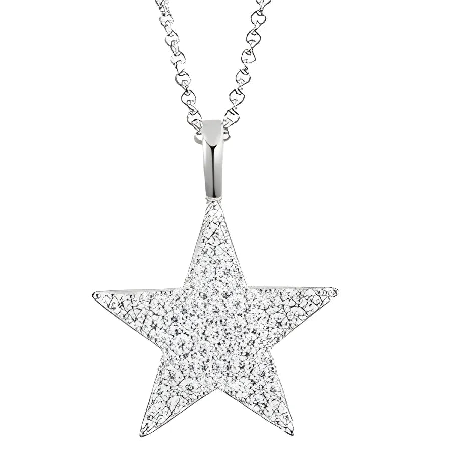 Moissanite Star Pendant in Sterling Silver - Silver / 40cm / CHINA