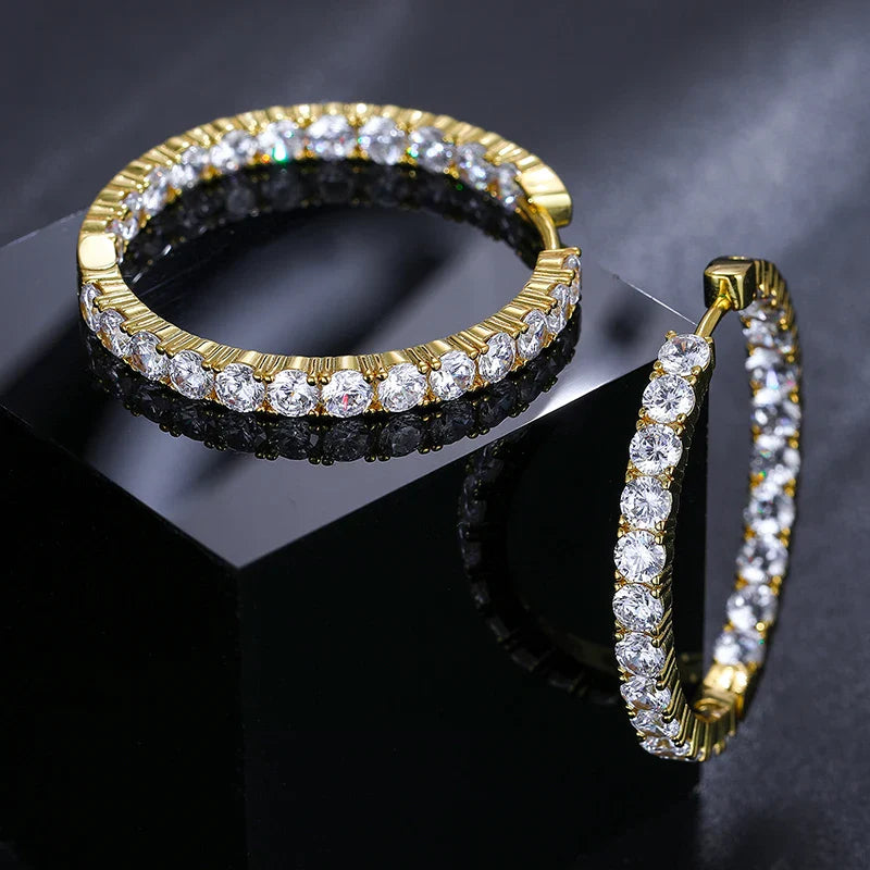 Opulent 5.4CTW Moissanite Round Hoop Earrings