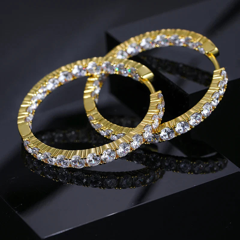 Opulent 5.4CTW Moissanite Round Hoop Earrings