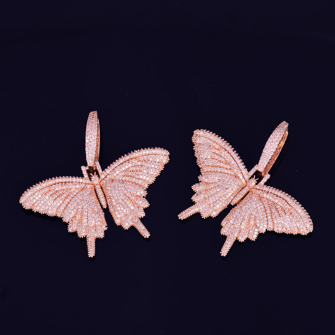 Pink Butterfly Pendant Necklace