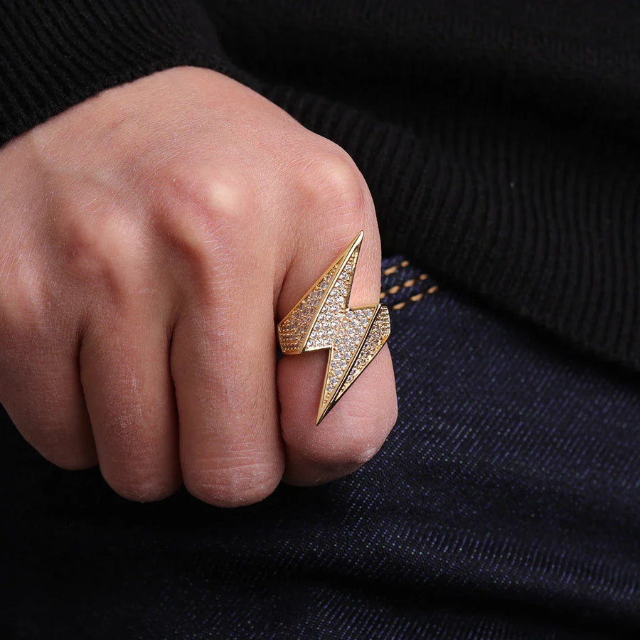 Real Gold Plated Lightning Ring