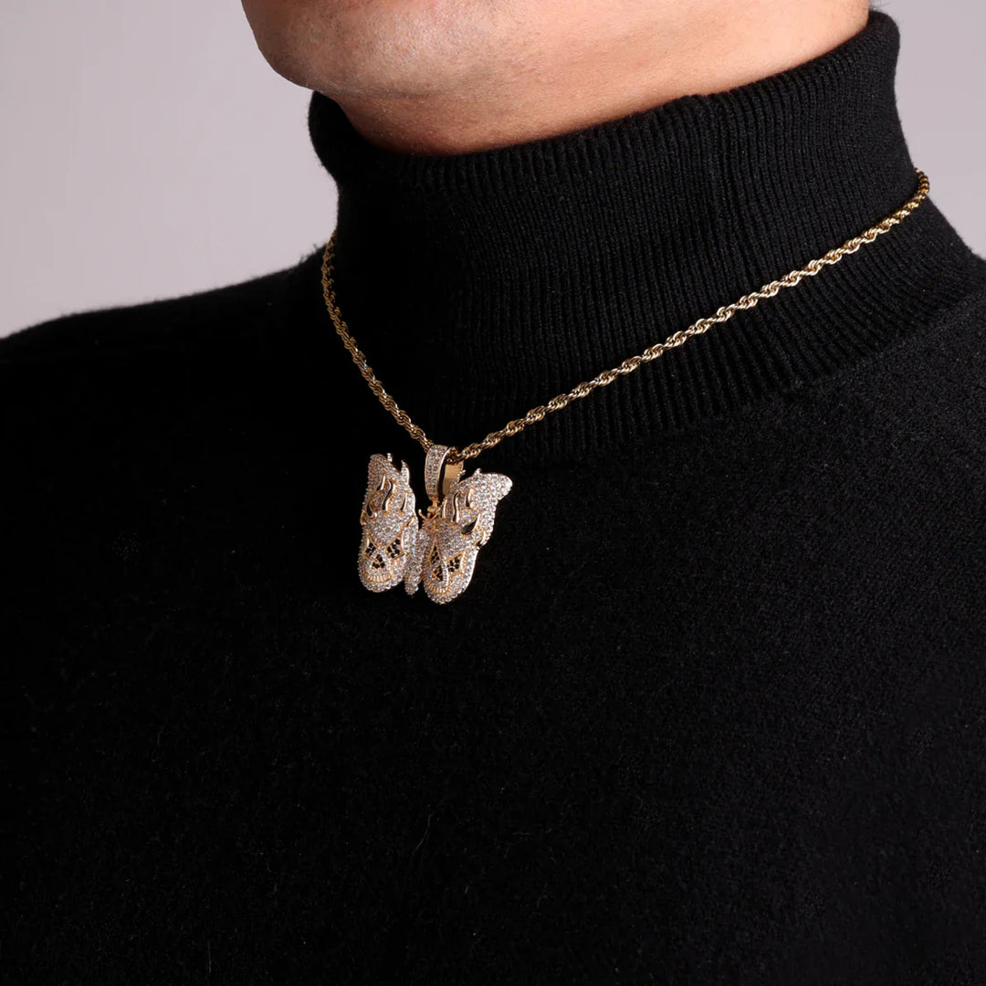 Trendy Anime Butterfly Chain Necklace in 24K Gold