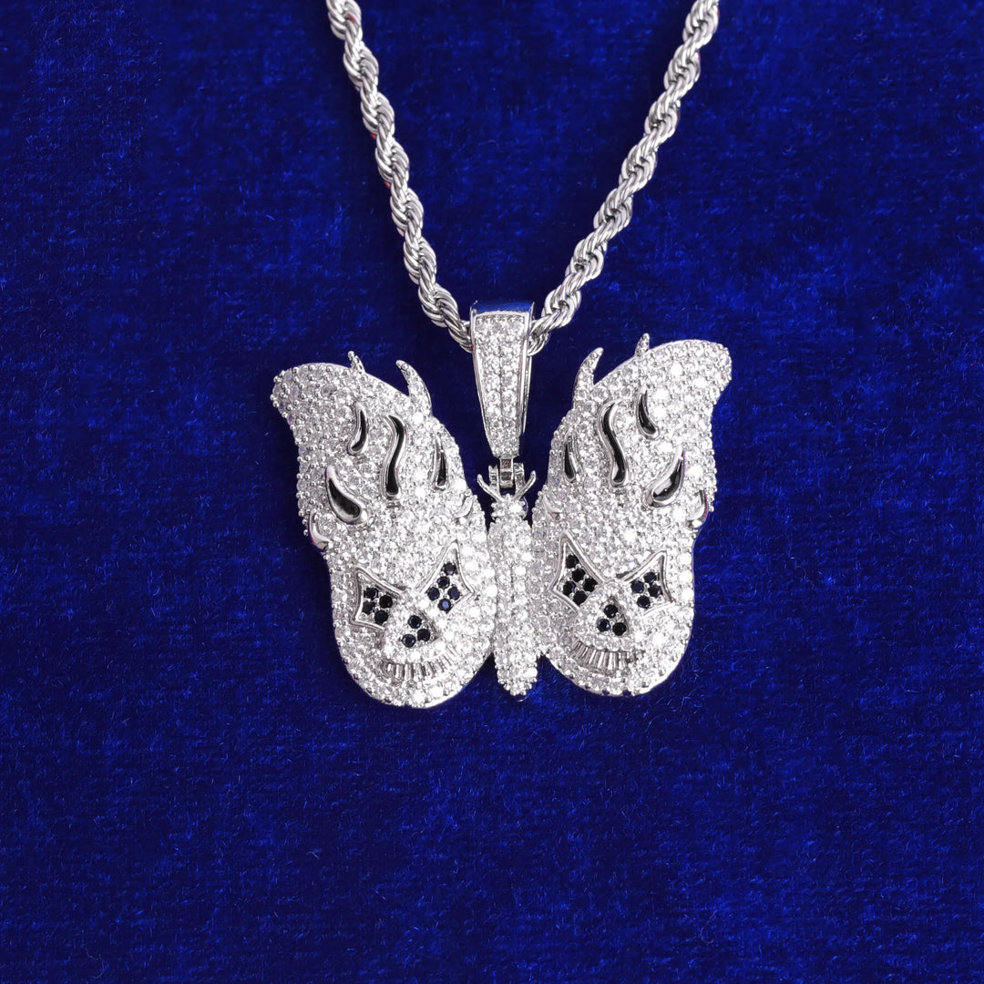 Trendy Anime Butterfly Chain Necklace in 24K Gold