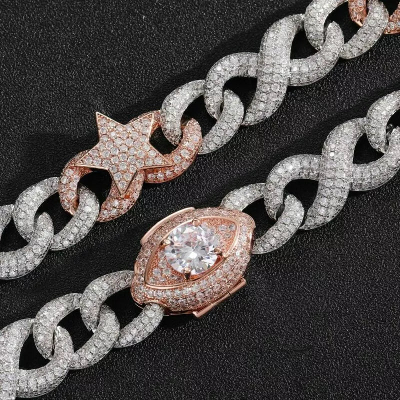 Two Tone Infinity Star Link Chain